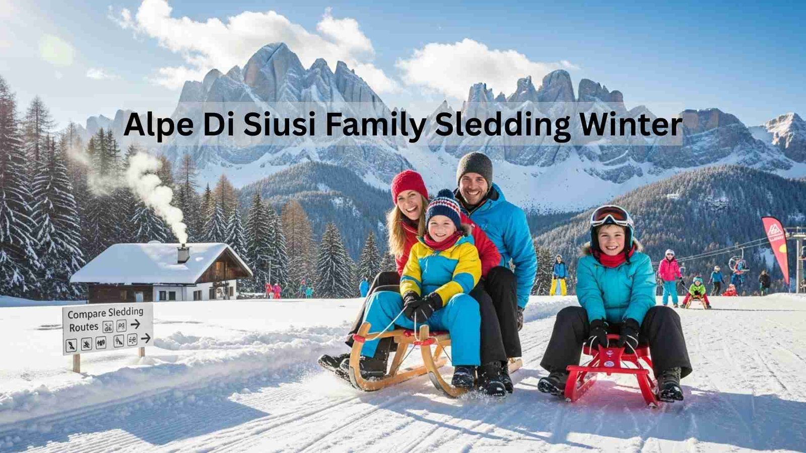 Alpe Di Siusi Family Sledding Winter